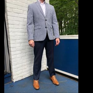 Bar III 38s Blue/White Checkered Blazer